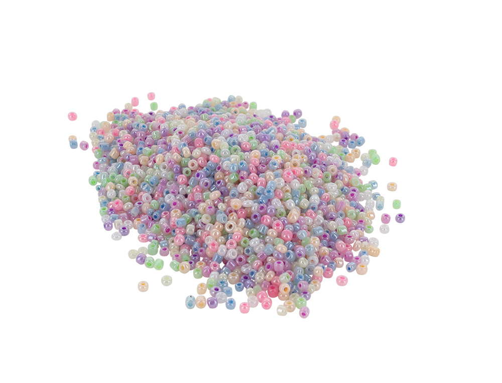 PERLES ROCAILLES O'COLOR IRISEES DIAMETRE 2,5MM        COLORIS ASSORTIS BOCAL 500GR