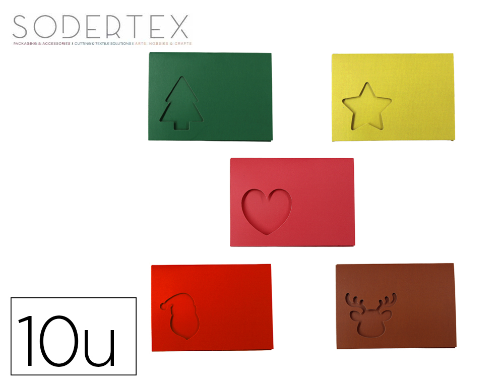 CARTE CELEBRATION SODERTEX 3 VOLETS PERSONNALISABLE 11,5X25CM INTERIEUR BLANC COLORIS ASSORTIS PACK 10 UNITES