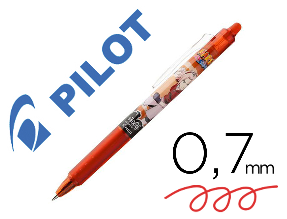 ROLLER PILOT FRIXION BALL CLICKER EDITION LIMITEE       NARUTO ENCRE GEL POINTE       MOYENNE COLORIS ROUGE
