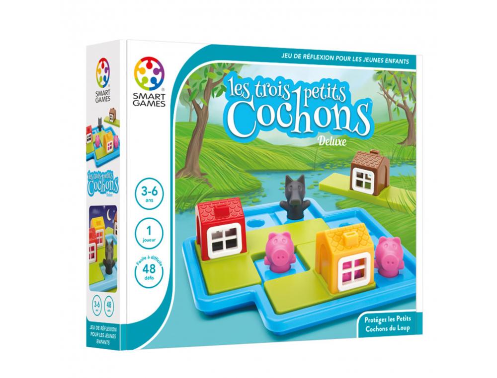 JEU INTERDACTA LES 3 PETITS COCHONS 1 PLATEAU + 3 MAISONS + 3 COCHONS + 1 LOUP + 1      LIVRET + 1 LIVRE AVEC LE