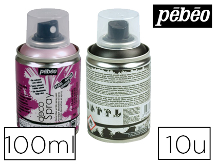 SPRAY PBO DCOSPRAY PEINTURE ACRYLIQUE 100ML COLORIS ASSORTIS SET DE 10 UNITS
