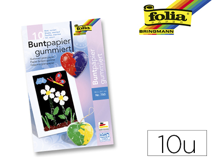PAPIER LISS GOMM FOLIA 18,5X29,7CM COLORIS ASSORTIS PAQUET 10F