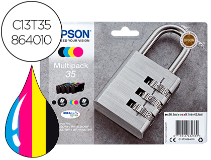 CARTOUCHE EPSON 35 CADENAS T3586 MULTIPACK COLORIS NOIR CYAN MAGENTA JAUNE