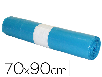 SAC POUBELLE INDUSTRIEL 70X90CM CALIBRE 110 CAPACIT 50L COLORIS BLEU ROULEAU 10 UNITS