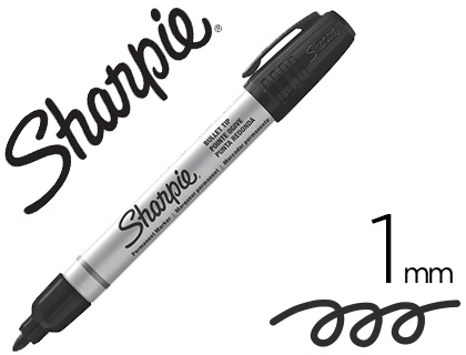 MARQUEUR SHARPIE PERMANENT POINTE OGIVE FINE TRAC 1MM CORPS MTAL COLORIS NOIR