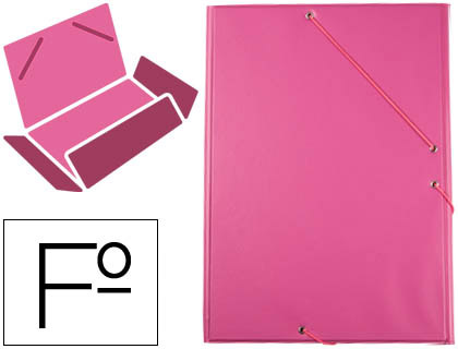 CHEMISE LIDERPAPEL CARTON REMBORD DOS FLEXIBLE A4+ 320X240MM 3 RABATS LASTIQUE COLORIS FUCHSIA