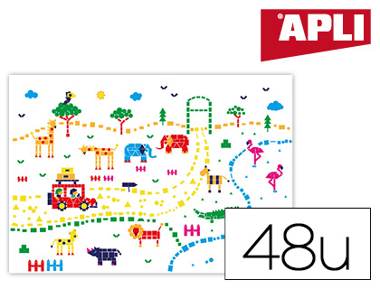 AFFICHE APLI THME SAVANE 700X100CM PAPIER 150G/M2 + 48 FEUILLES DE GOMMETTES KIT DE 4 UNITS