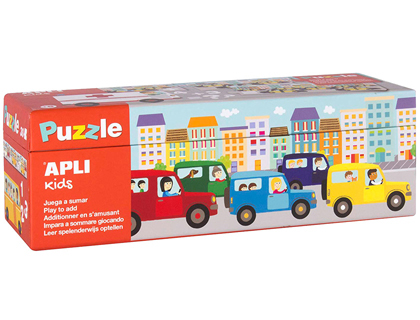 PUZZLE APLI ADDITIONS TRANSPORTS BOTE DE 3 PUZZLES DE 10 PICES