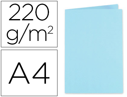CHEMISE EXACOMPTA FOREVER CARTE RECYCLE 220G A4 24X32CM COLORIS BLEU CLAIR PAQUET 100 UNITS