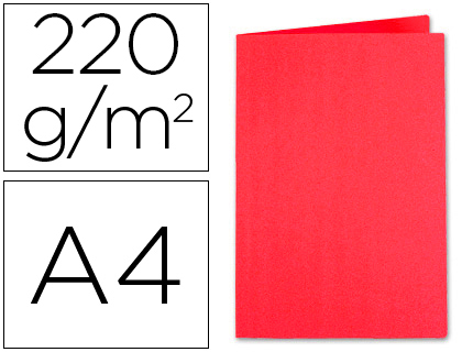 CHEMISE EXACOMPTA FOREVER CARTE RECYCLE 220G A4 24X32CM COLORIS ROUGE PAQUET 100 UNITS