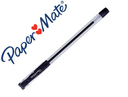 STYLO-BILLE PAPER MATE CORPS HEXAGONAL GRIP CONFORTABLE    CAPUCHON POINTE FINE 0,7MM    ENCRE BRILLANTE NOIRE