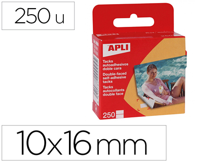 PASTILLES APLI DOUBLE FACE ADHESIVES DIM. 10X16MM - 250U