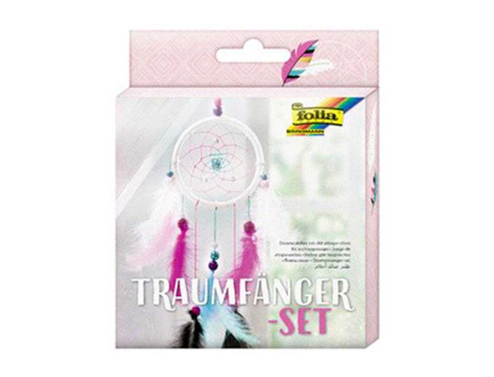 KIT ATTRAPE-REVES FOLIA KIDS CARTON FEUILLES PREDECOUPEES  COLORIER DECORER STICKERS FIL A BRODER AIGUILLES 8 PIECES