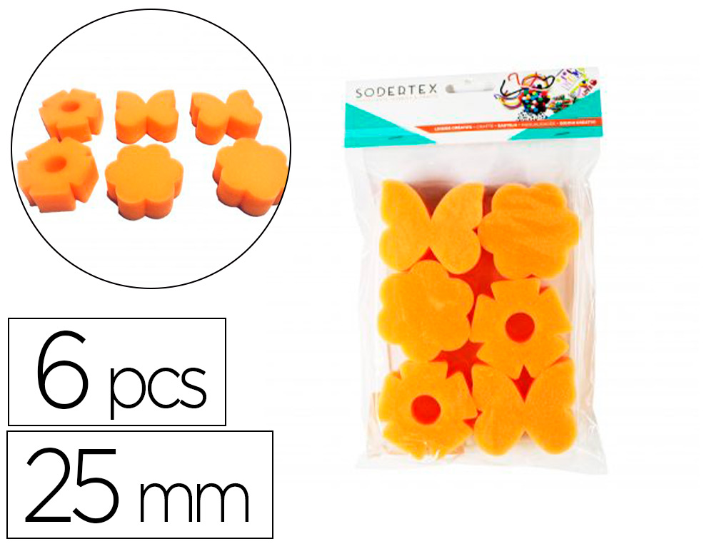 EPONGES TAMPONS SODERTEX C'EST LE PRINTEMPS A PEINDRE  25MM 6 PCS COLORIS ASSORTIS