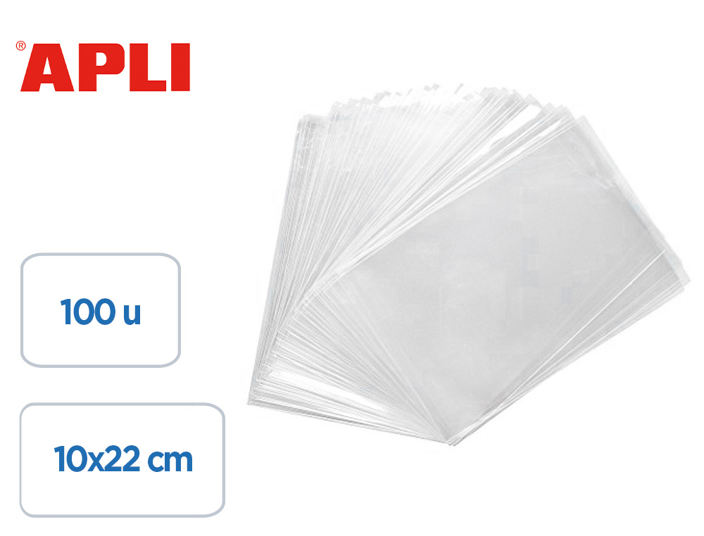 SACHET CONFISERIE FOND CARTON APLI AGIPA POLYPROPYLENE      TRANSPARENT 10 X 22 CM LOT    100 UNITES