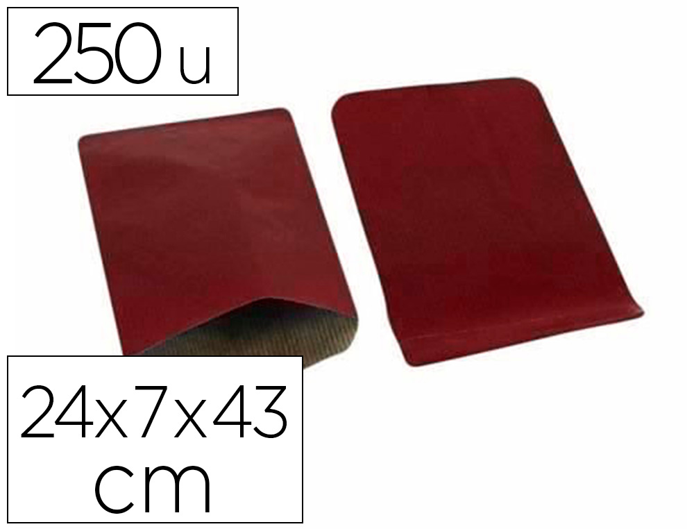 POCHETTE PLATE APLI AGIPA KRAT VERGE SOUFFLET 24X7X43CM PAQUET 250 UNITES COLORIS     ROUGE