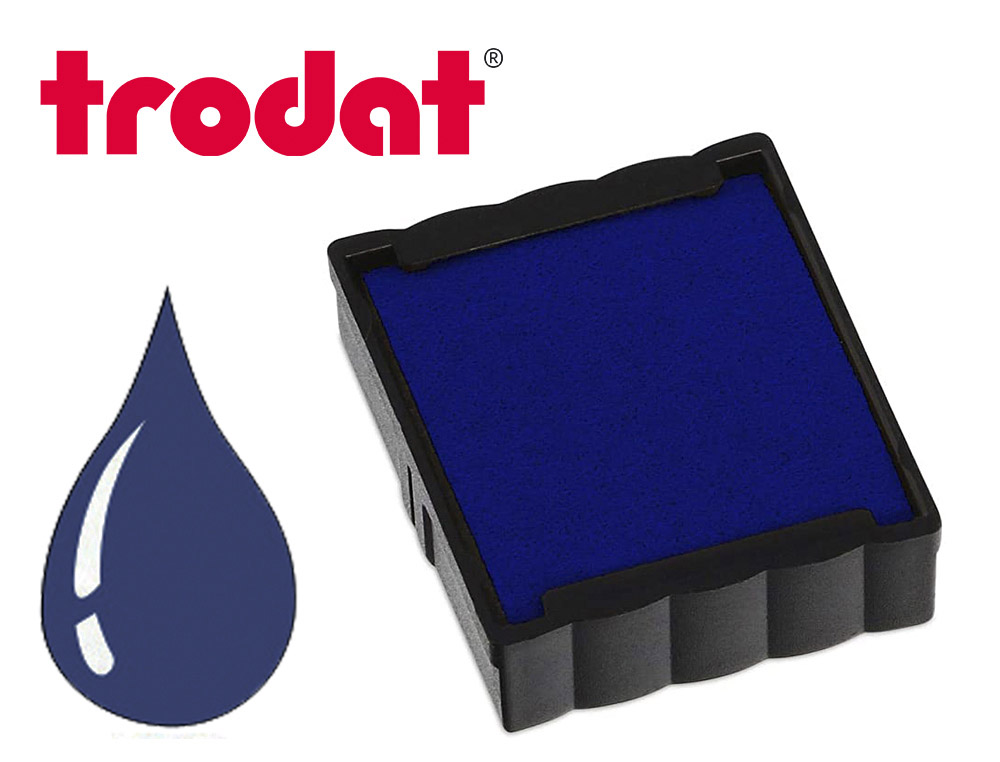 CASSETTE ENCRAGE TRODAT 6/4922B POUR TAMPON ENCREUR PRINTY 4922 TAILLE EMPREINTE 20X20MM COLORIS BLEU