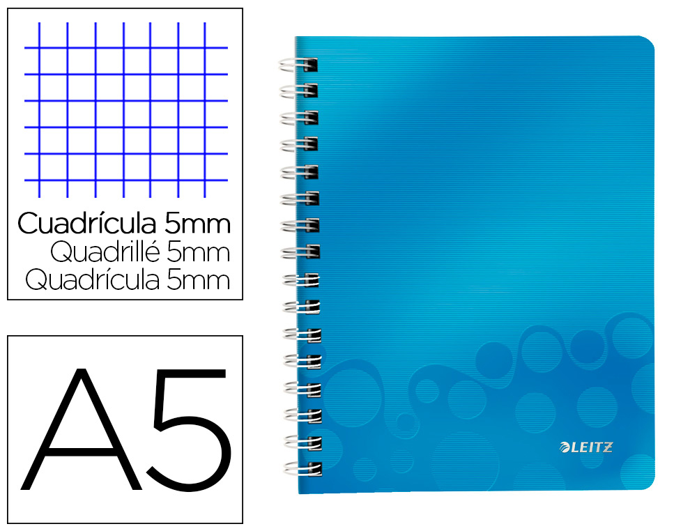 CAHIER PP S A5 160P Q PERF WOW BLEU