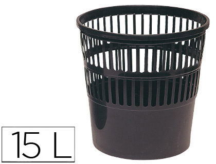 CORBEILLE  PAPIER Q-CONNECT AJOURE POLYSTYRNE SOUPLE ET TRS RSISTANT 15L COLORIS NOIR
