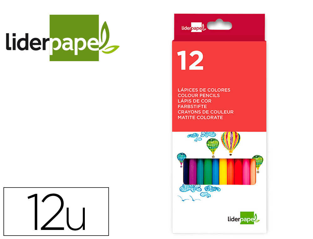 CRAYON COULEUR LIDERPAPEL MINE EXTRA-RSISTANTE 174.5MM CRITURE DOUCE COLORIS INTENSES TUI CARTON PLASTIFI 12 UNITS