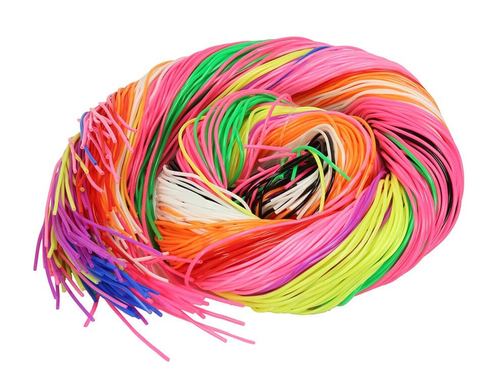 SCOUBIDOU TRANSPARENT FIL FLUO SACHET DE 50 UNITÉS