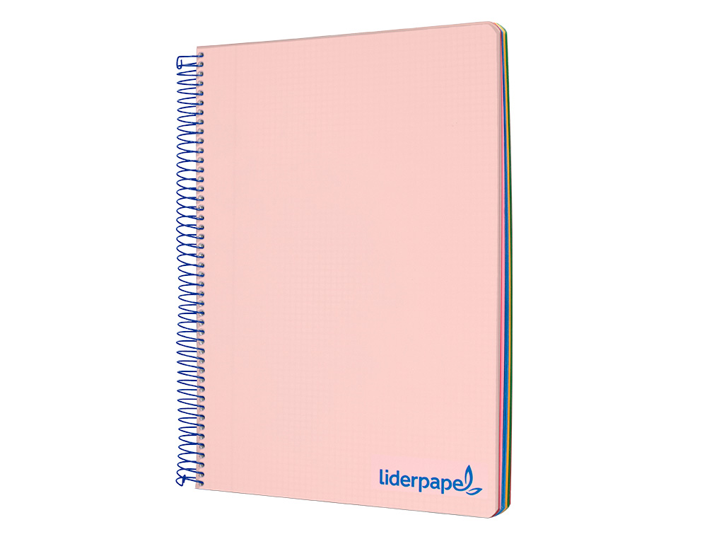 CAHIER SPIRALE LIDERPAPEL A4 MICRO WONDER 240 PAGES 90G    5X5MM 4 TROUS 5 BANDES        COULEURS ROSE