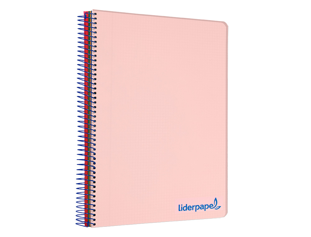 CAHIER SPIRALE LIDERPAPEL A4 MICRO WONDER 240 PAGES 90G    5X5MM 4 TROUS 5 BANDES        COULEURS ROSE