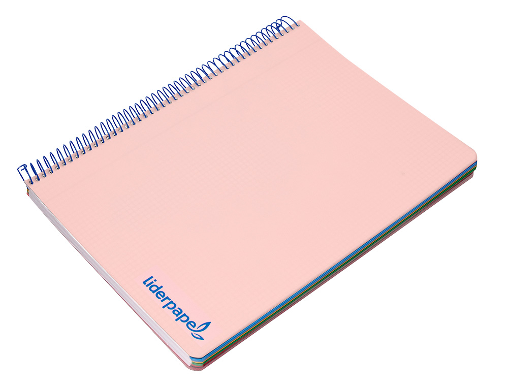 CAHIER SPIRALE LIDERPAPEL A4 MICRO WONDER 240 PAGES 90G    5X5MM 4 TROUS 5 BANDES        COULEURS ROSE