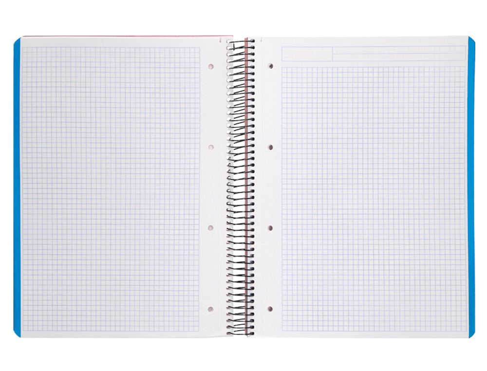 CAHIER SPIRALE LIDERPAPEL A4 MICRO WONDER 240 PAGES 90G    5X5MM 4 TROUS 5 BANDES        COULEURS ROSE