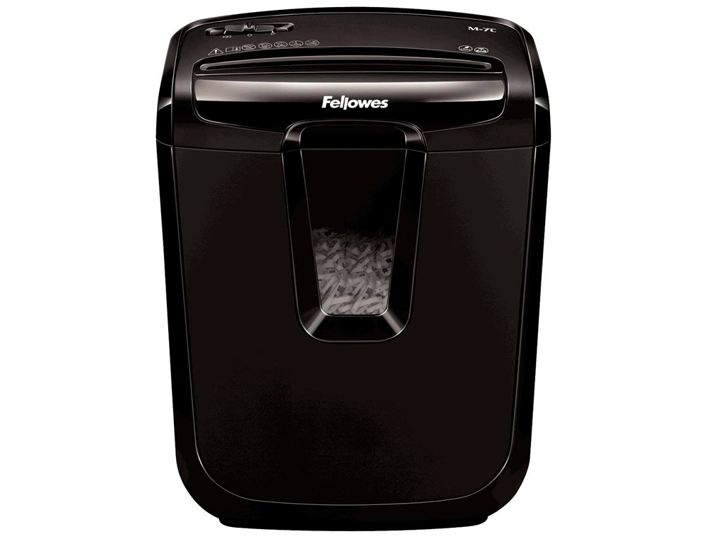 DESTRUCTEUR FELLOWES M-7C 230V EU OCCASIONNEL COUPE CROISÉE 4X46MM DÉTRUIT TROMBONES CB 14L 387X320X185MM 4.08KG