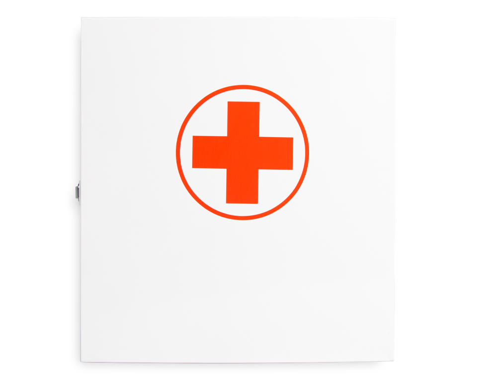 ARMOIRE PHARMACIE Q-CONNECT EN METAL LIVRE VIDE 4 COMPARTIMENTS L33XP12X36CM