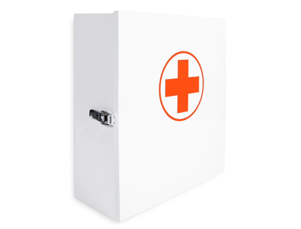 ARMOIRE PHARMACIE Q-CONNECT EN METAL LIVRE VIDE 4 COMPARTIMENTS L33XP12X36CM
