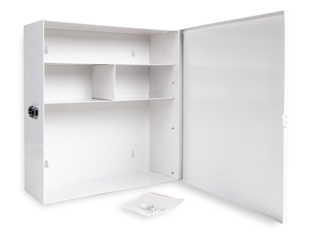 ARMOIRE PHARMACIE Q-CONNECT EN METAL LIVRE VIDE 4 COMPARTIMENTS L33XP12X36CM