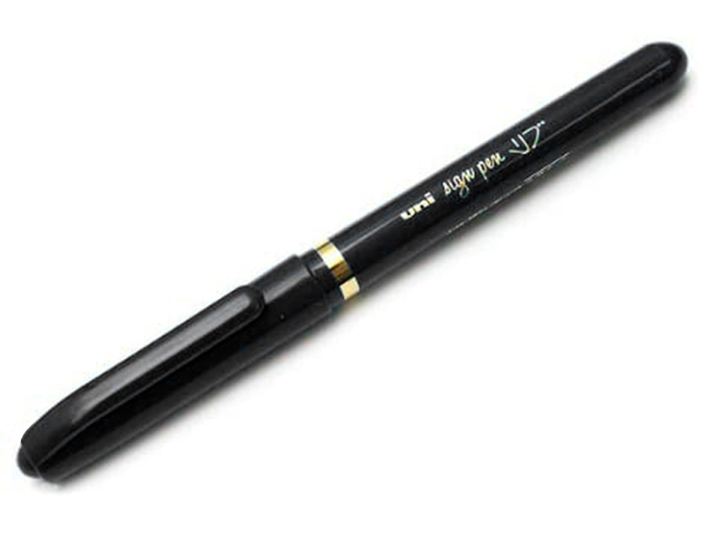 FEUTRE UNIBALL SIGN PEN ENCRE SUPER INK COUVRANTE POINTE FEUTRE NYLON OGIVE LARGEUR TRACE 1MM COLORIS NOIR