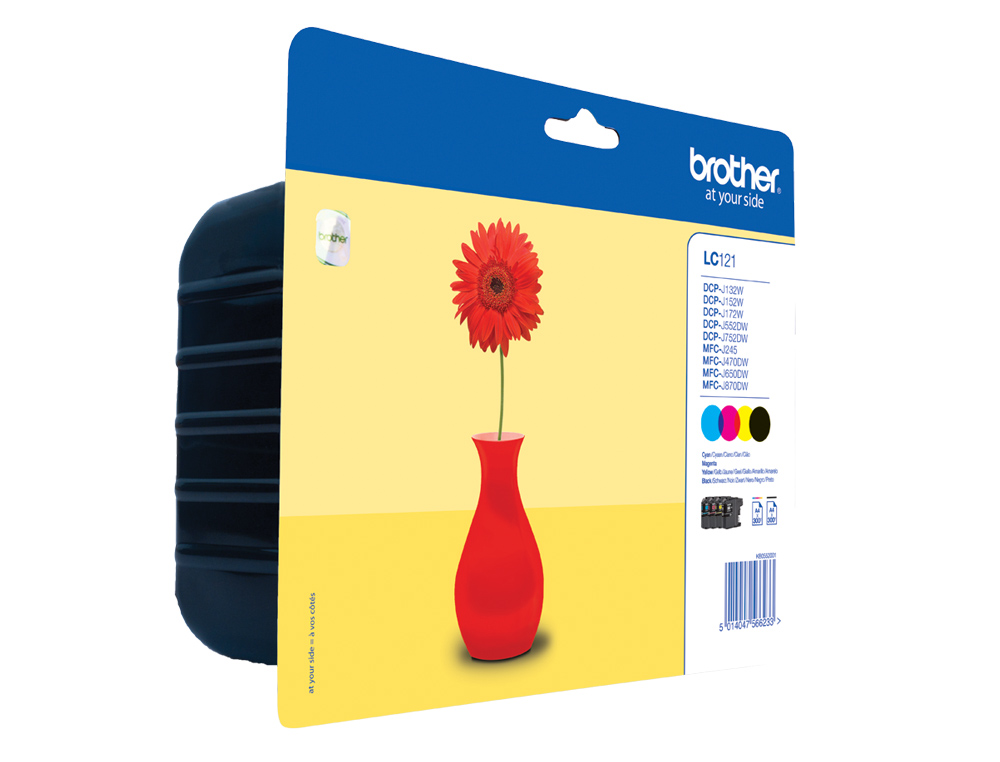 CARTOUCHE ENCRE BROTHER LC-121 MFC-J6520DW / J6720DW / J6920DW PACK COULEUR NOIR JAUNE CYAN MAGENTA 300 PAGES