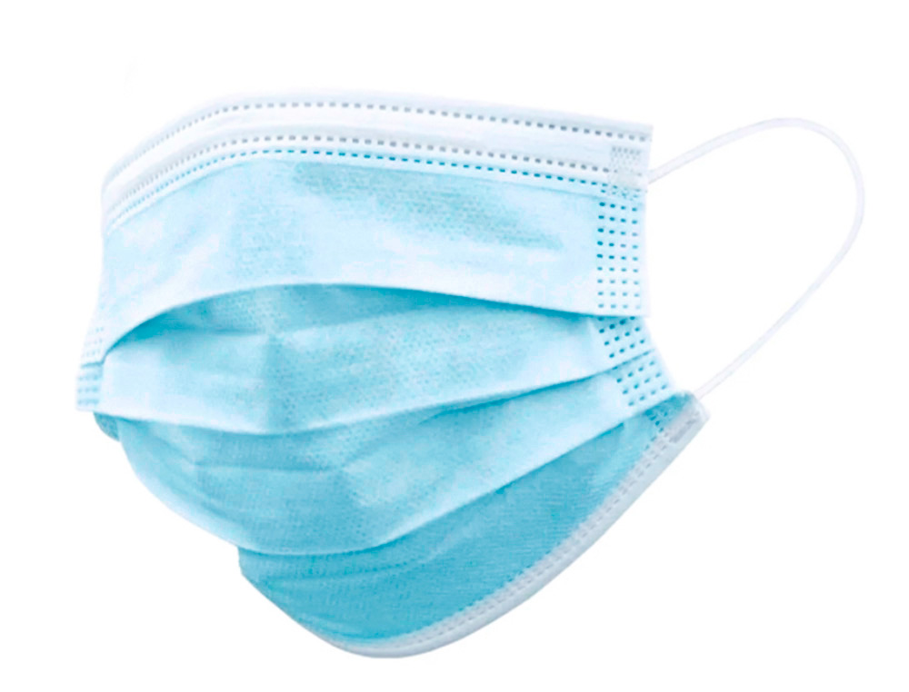 MASQUE JETABLE NORME CE 14683:2019+AC:2019 CLASS1 CHIRURGICAL À USAGE UNIQUE COULEUR BLEU