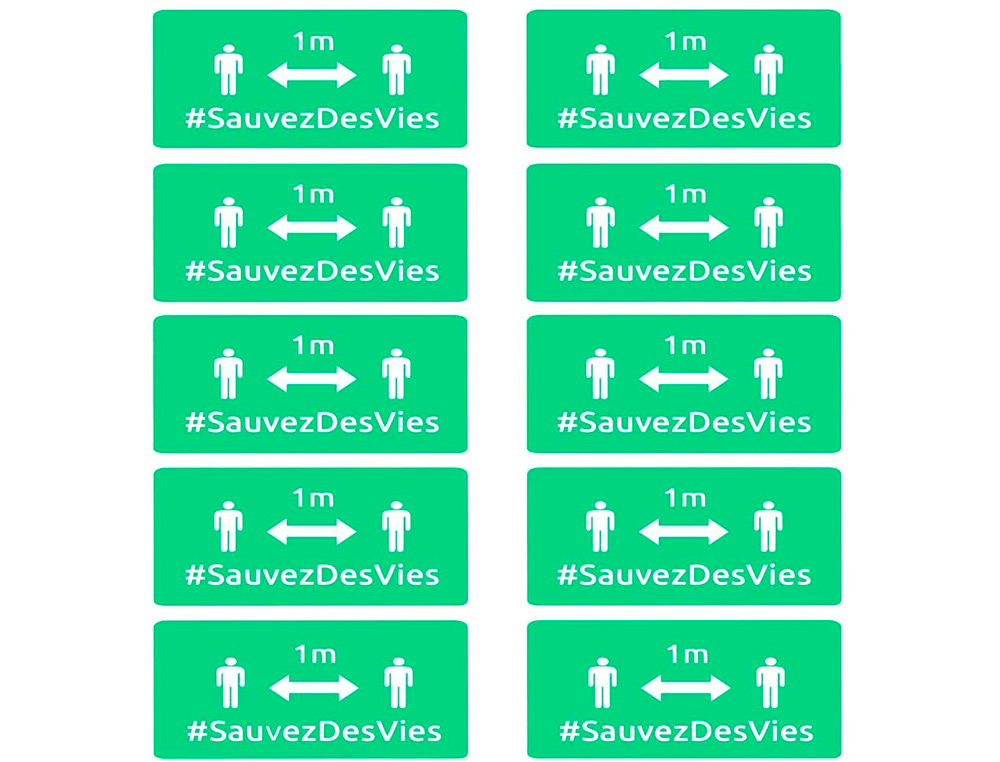 BADGES ADHESIFS AVERY DISTANCE 80X50 VERT LOT DE 20