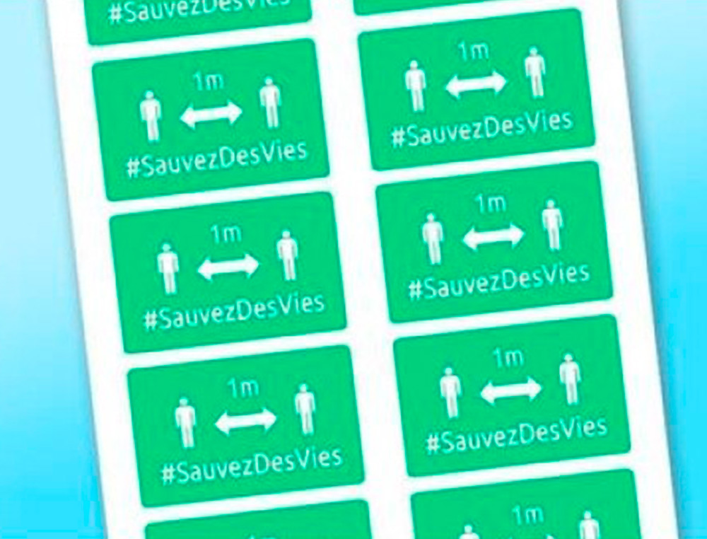 BADGES ADHESIFS AVERY DISTANCE 80X50 VERT LOT DE 20