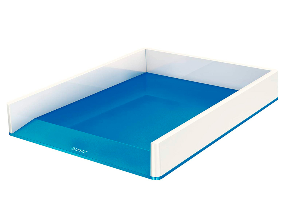 CORBEILLE À COURRIE LEITZ WOW DUAL POLYSTYRÈNE SUPERPOSABLE 336X267X49MM COLORIS BLEU