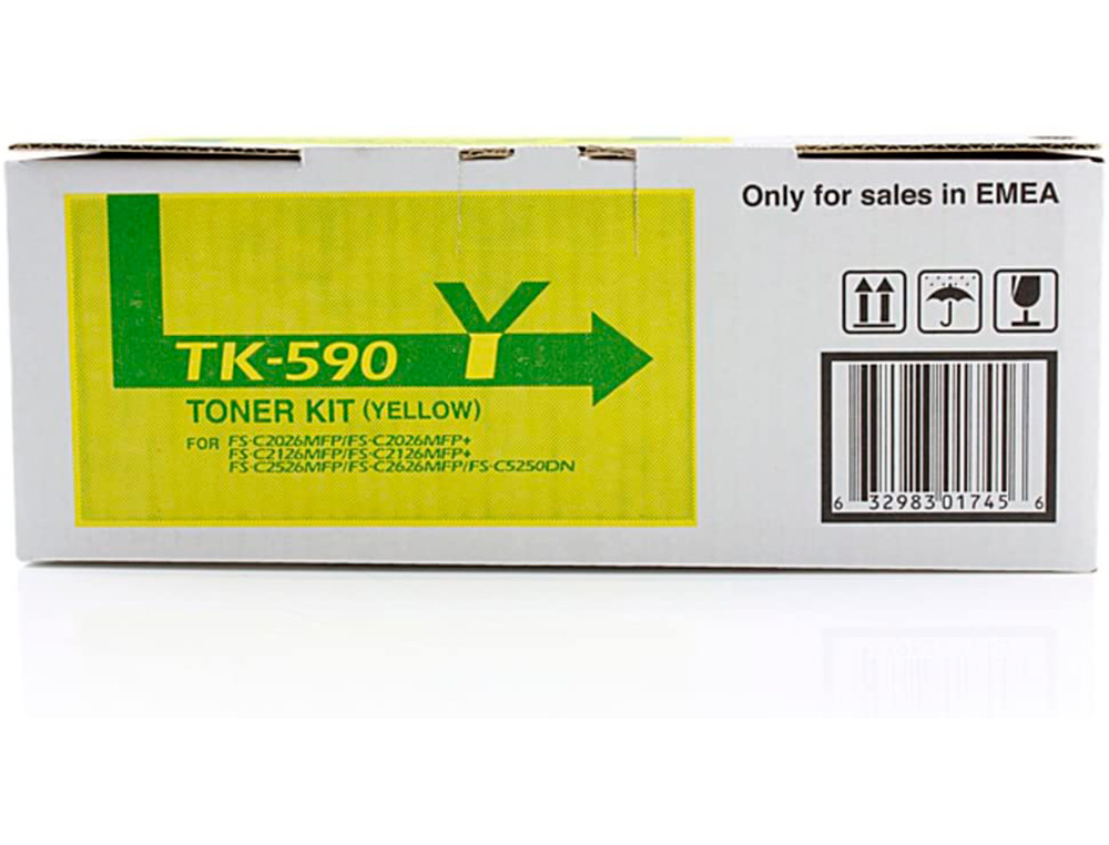 TONER LASER KYOCERA 1T02KVANL0 TK590Y POUR FSC2016/2026/2126/5250/P2026CDN COULEUR JAUNE 5000P