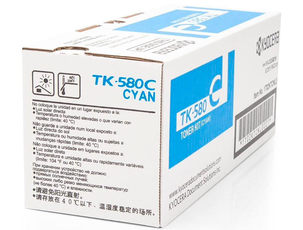TONER LASER KYOCERA 1T02KTCNL0 TK580C POUR FSC5150DN/P6021CDN COULEUR CYAN 2800P