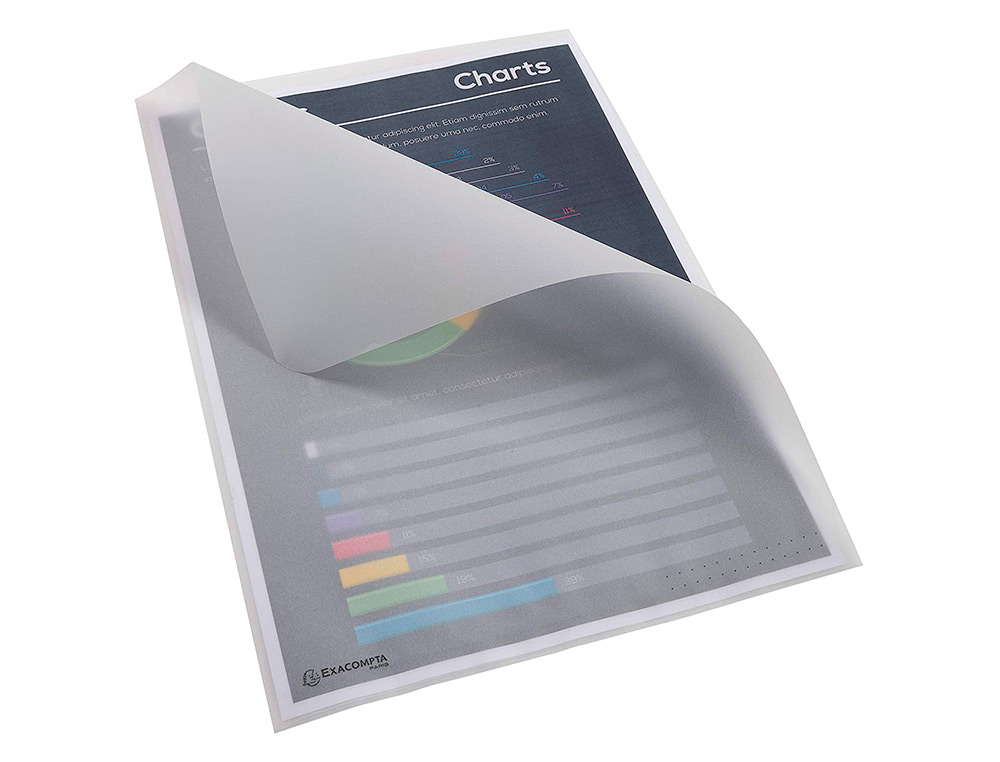 POCHETTES EXACOMPTA COIN PAPIER 110G/M2 A4 TRANSPARENT SACHET DE 50