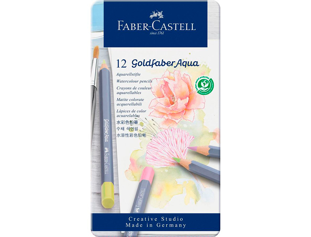 CRAYON DE COULEUR GOLD FABER AQUA PASTEL BOITE DE 12