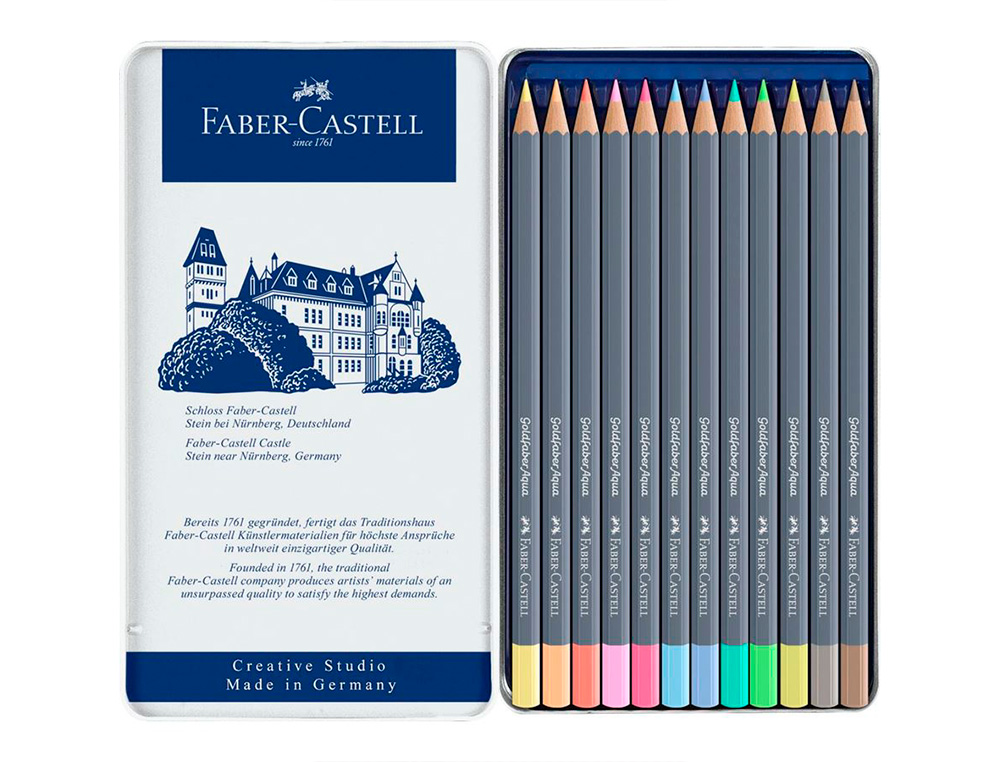 CRAYON DE COULEUR GOLD FABER AQUA PASTEL BOITE DE 12