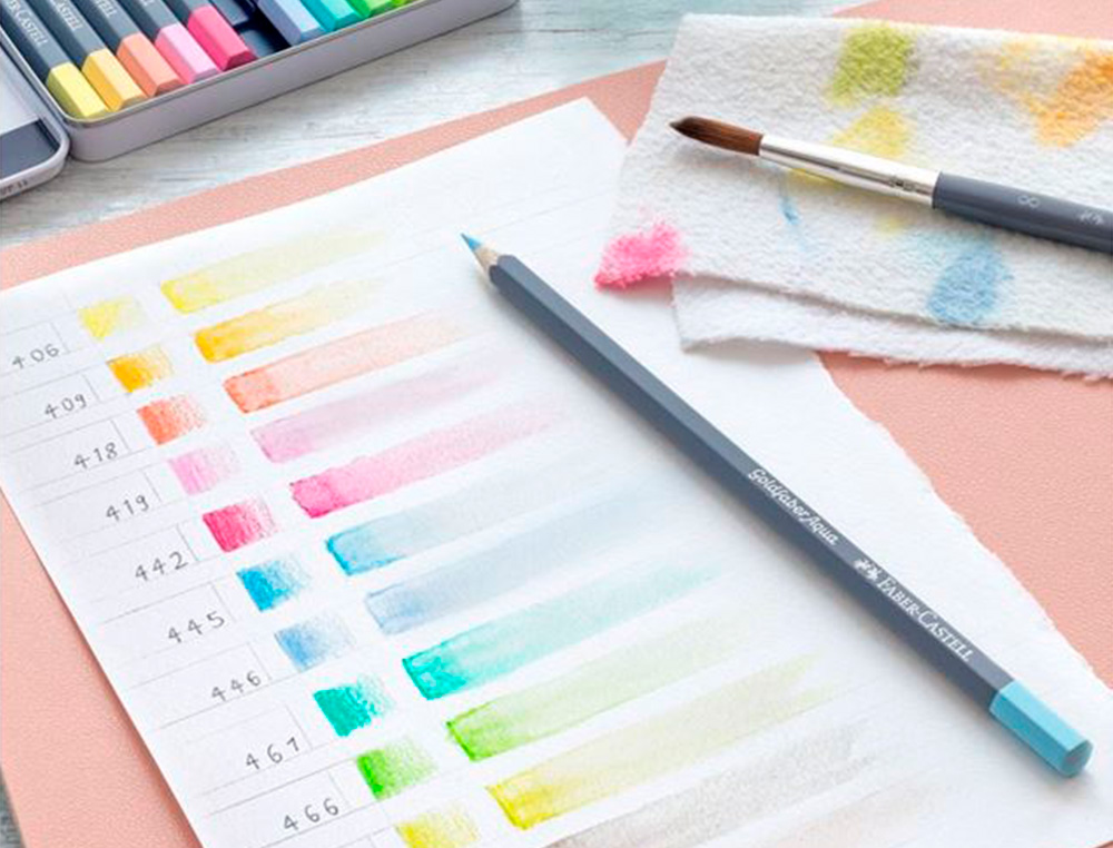 CRAYON DE COULEUR GOLD FABER AQUA PASTEL BOITE DE 12