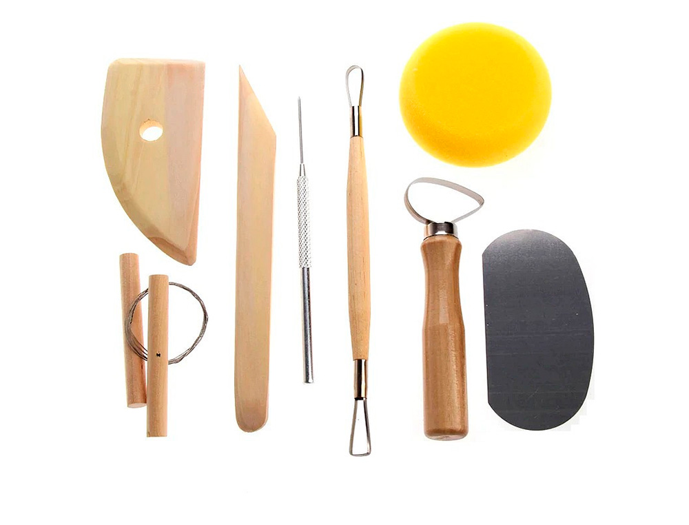 KIT DU POTIER 8 OUTILS POUR MODELER ET DONNER FORME A LA P TE ET ARGILE AVEC TROUSSE DE RANGEMENT