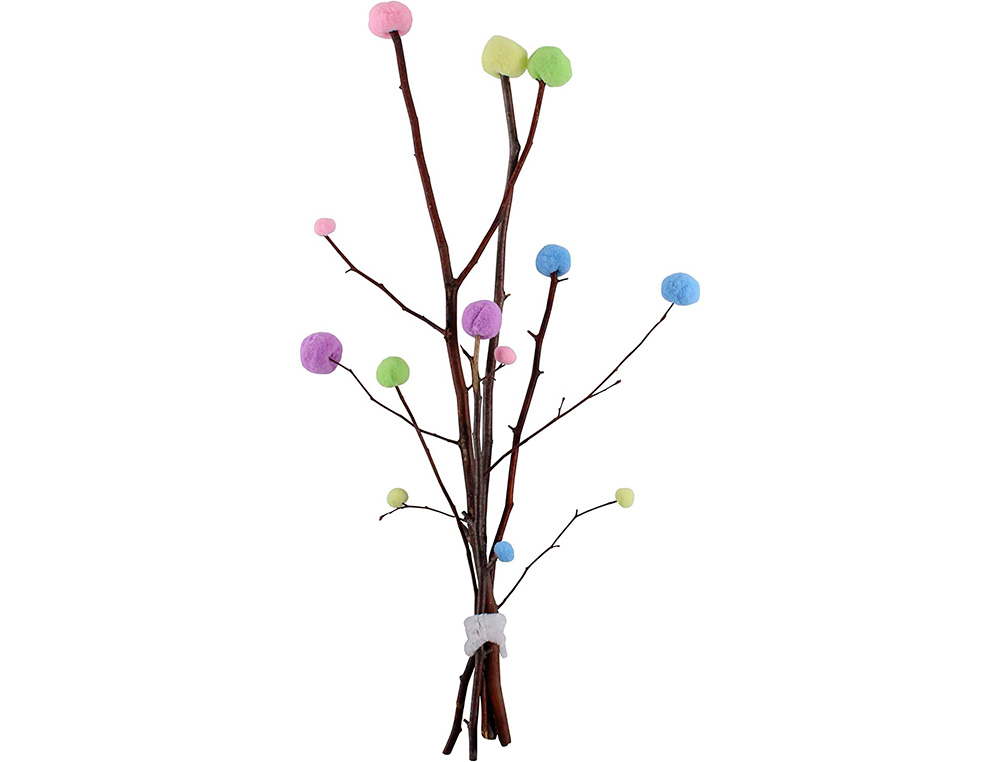PACK POMPONS SODERTEX PASTEL POLYESTER - 3 TAILLES - 200 PCS - 5 COLORIS