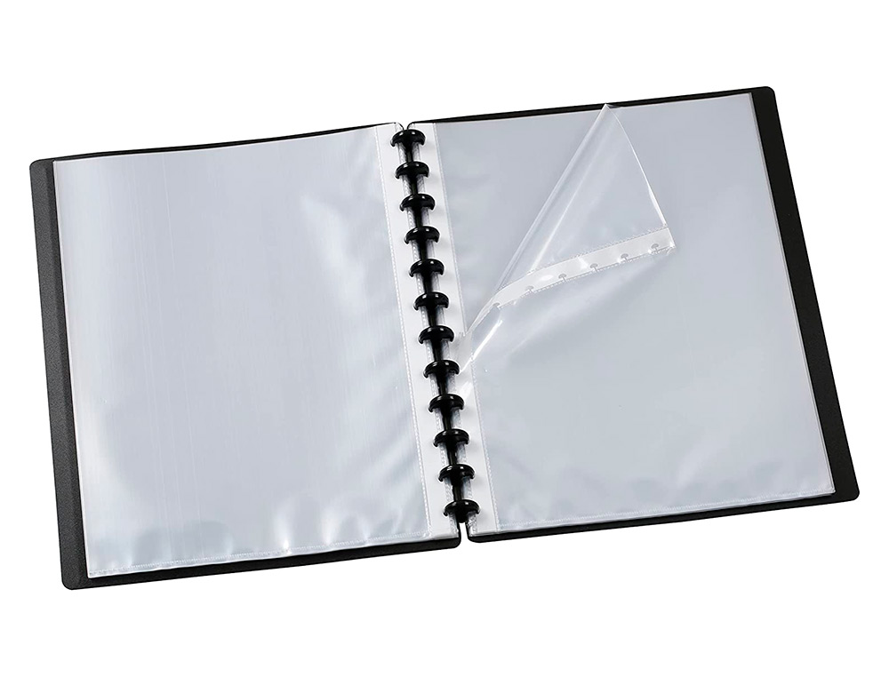 PORTE VUES GEODE ESSENTIEL RECYCLE PERSONNALISABLE 60 VUES POLYPROPYLENE A4 MAXI COLORIS NOIR