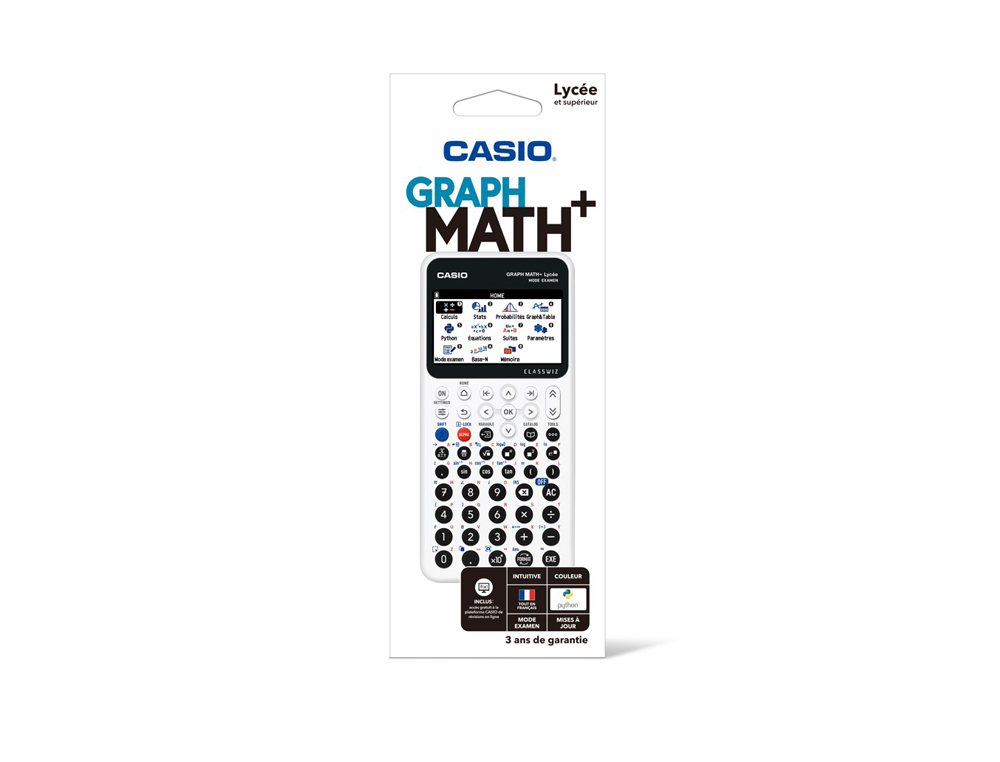 CALCULATRICE GRAPHIQUE CASIO LYCEE GRAPH MATH COLORIS BLANC