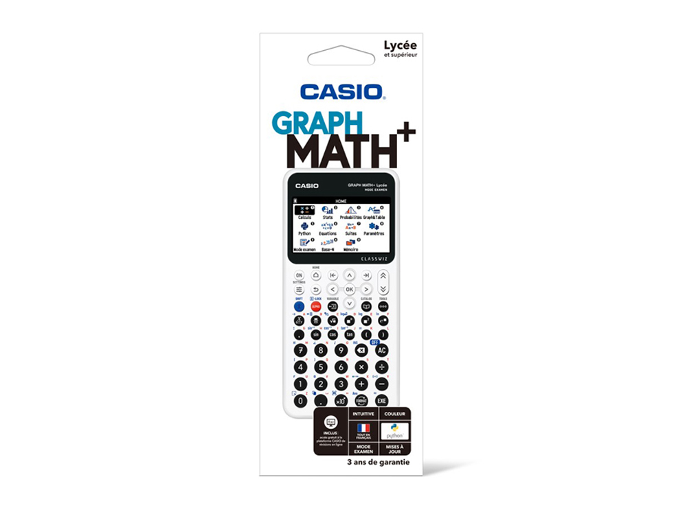 CALCULATRICE GRAPHIQUE CASIO LYCEE GRAPH MATH COLORIS BLANC